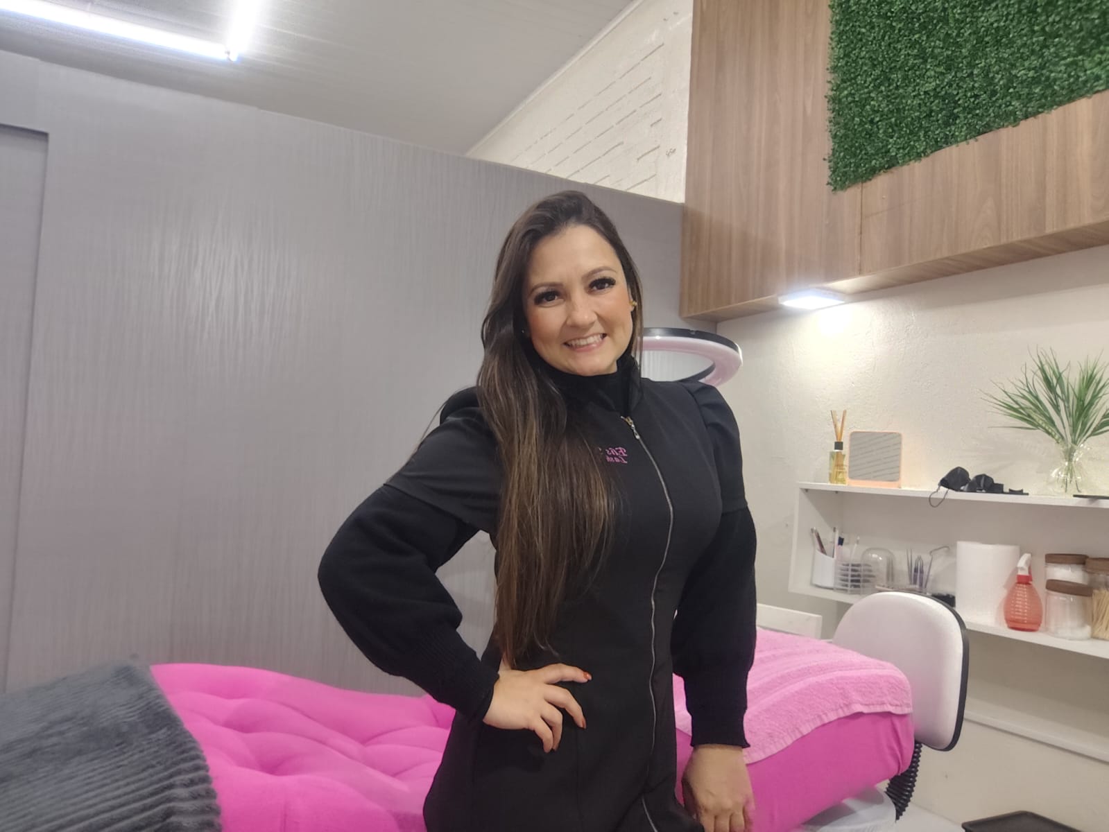 Detalhe de extensão de cílios